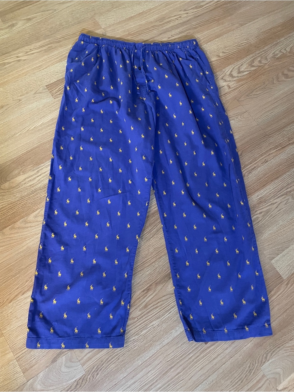Polo by Ralph Lauren Royal Blue Pajama Pants with Gold Pony Embroidery